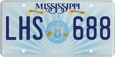 MS license plate LHS688