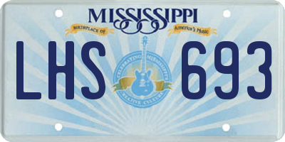 MS license plate LHS693