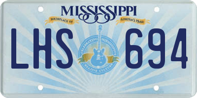 MS license plate LHS694