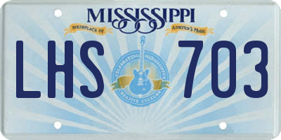 MS license plate LHS703