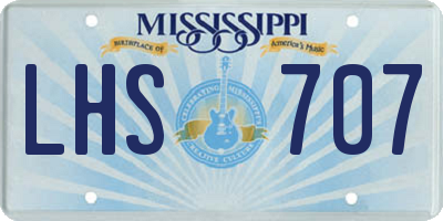 MS license plate LHS707