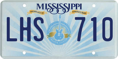 MS license plate LHS710