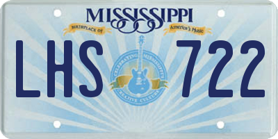 MS license plate LHS722