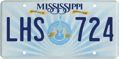 MS license plate LHS724