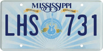 MS license plate LHS731