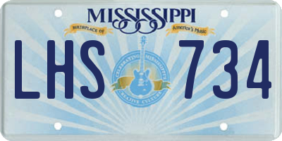 MS license plate LHS734