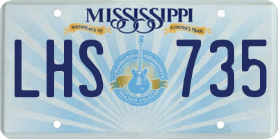 MS license plate LHS735