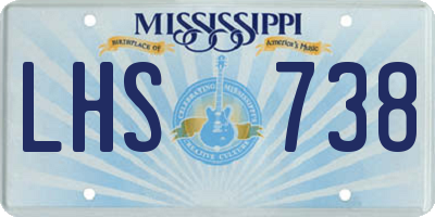 MS license plate LHS738