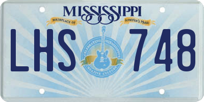 MS license plate LHS748