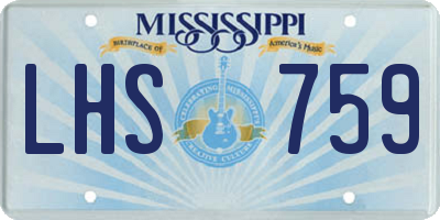 MS license plate LHS759