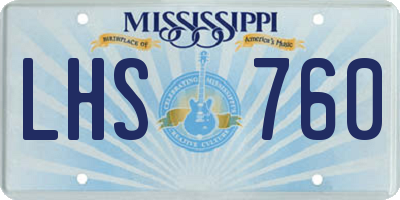 MS license plate LHS760