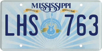 MS license plate LHS763