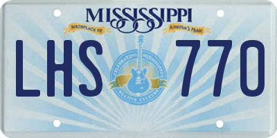 MS license plate LHS770