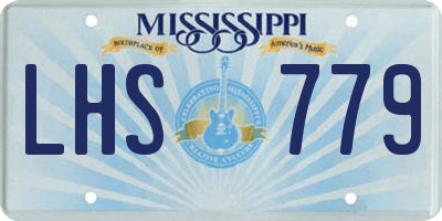 MS license plate LHS779