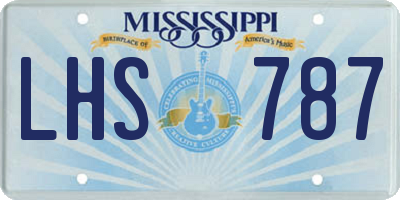 MS license plate LHS787