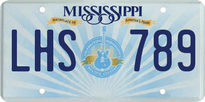 MS license plate LHS789