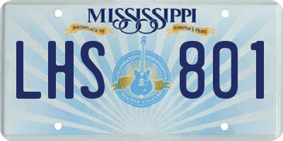 MS license plate LHS801