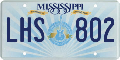 MS license plate LHS802