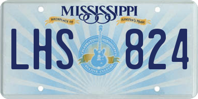 MS license plate LHS824