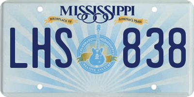 MS license plate LHS838