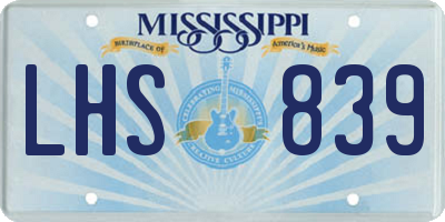 MS license plate LHS839
