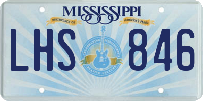 MS license plate LHS846