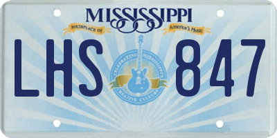 MS license plate LHS847