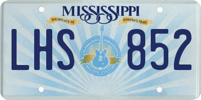 MS license plate LHS852