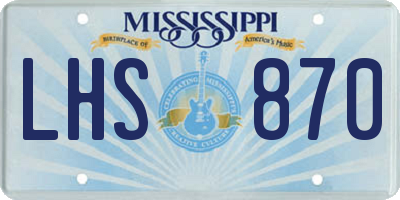 MS license plate LHS870