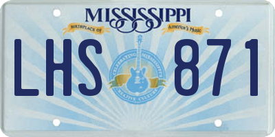 MS license plate LHS871