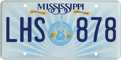 MS license plate LHS878