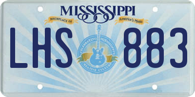 MS license plate LHS883