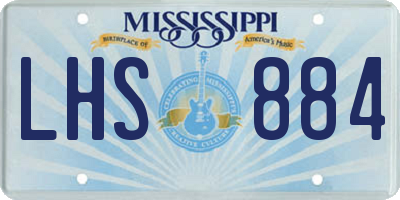 MS license plate LHS884