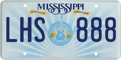 MS license plate LHS888
