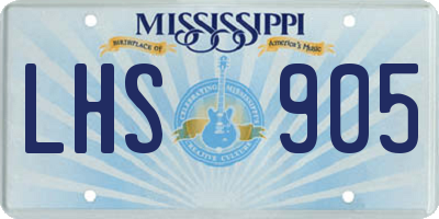 MS license plate LHS905