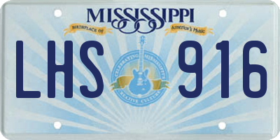 MS license plate LHS916