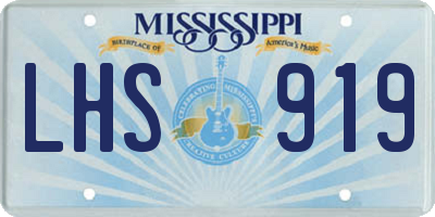 MS license plate LHS919