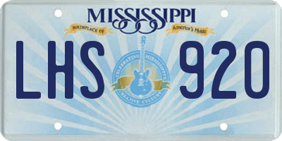 MS license plate LHS920