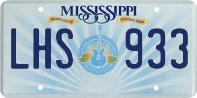 MS license plate LHS933