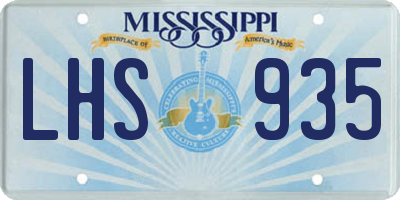MS license plate LHS935