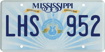MS license plate LHS952