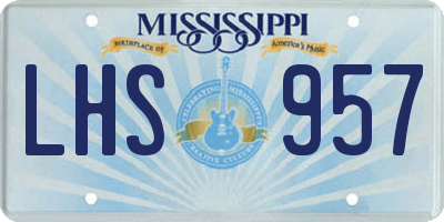 MS license plate LHS957