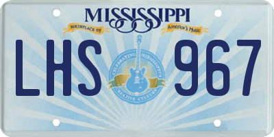 MS license plate LHS967