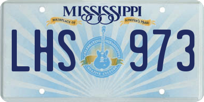 MS license plate LHS973