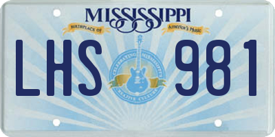 MS license plate LHS981