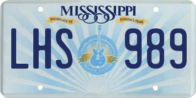 MS license plate LHS989