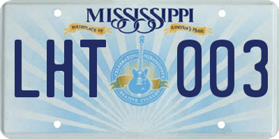 MS license plate LHT003