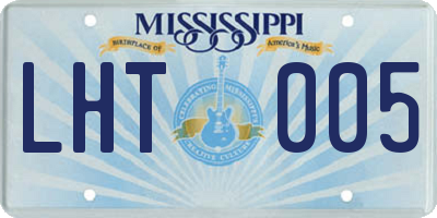 MS license plate LHT005