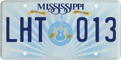 MS license plate LHT013