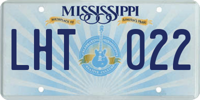 MS license plate LHT022